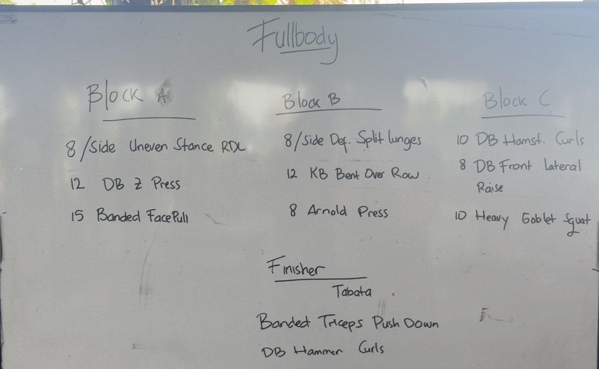 The Omni whiteboard, cropped to the writing, with a numbered box around each line Apple Vision found